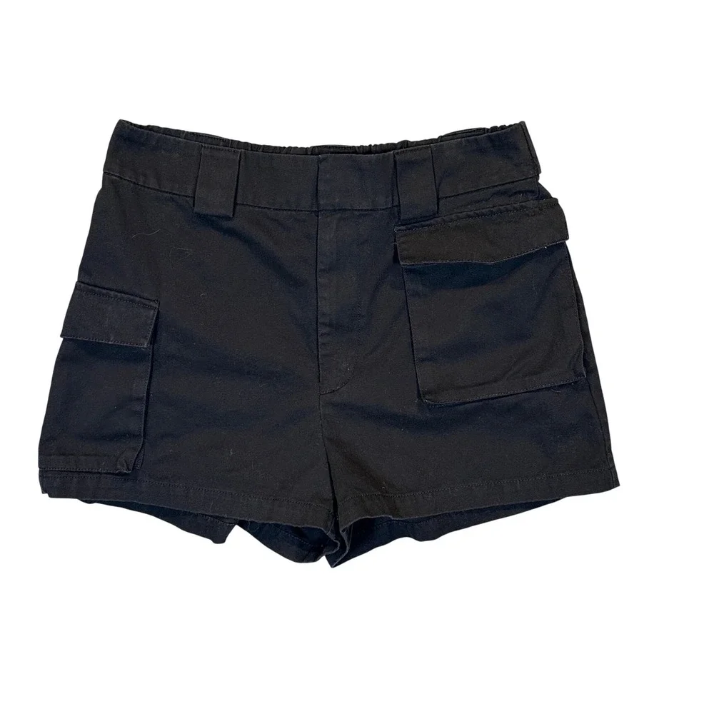 Tna Cargo Shorts Women Large Black Cotton Utility Streetwear Gorpcore High Rise